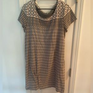 Gray and white dress